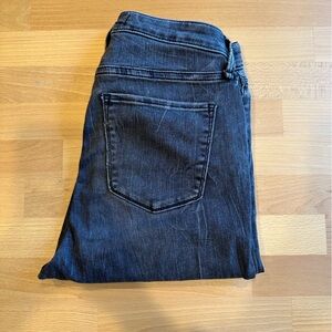 AF high rise super skinny ankle curve love black wash destroyed jeans